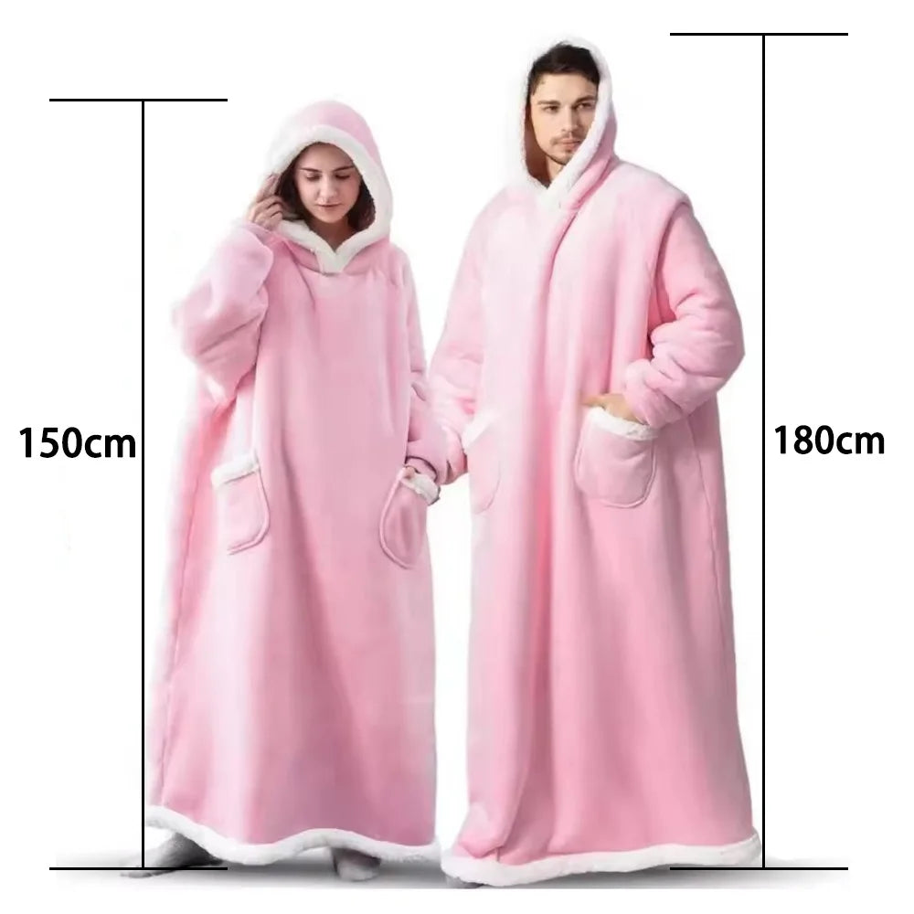 Cozy Oversized Flannel Hoodie Blanket