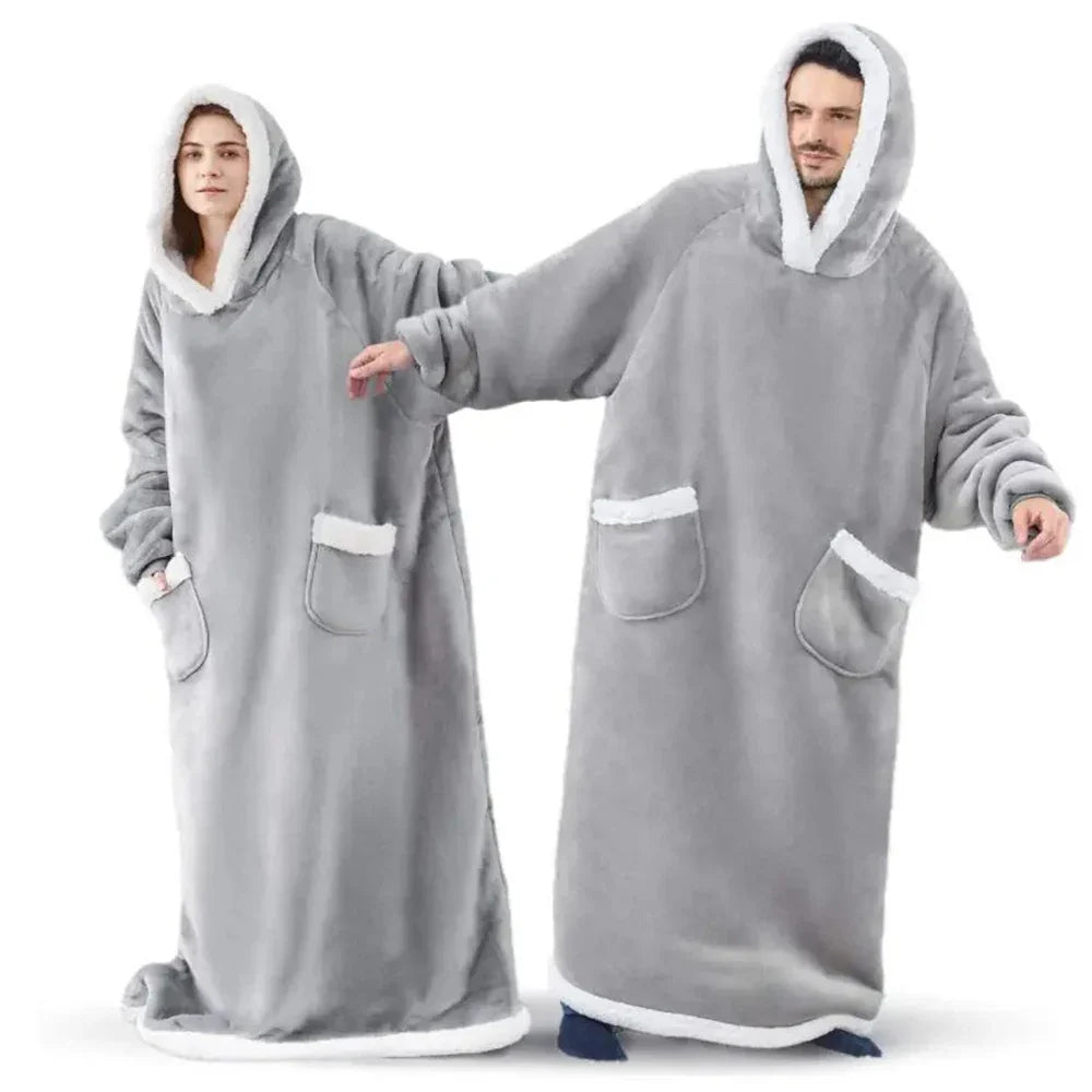 Cozy Oversized Flannel Hoodie Blanket