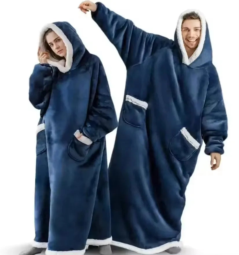 Cozy Oversized Flannel Hoodie Blanket