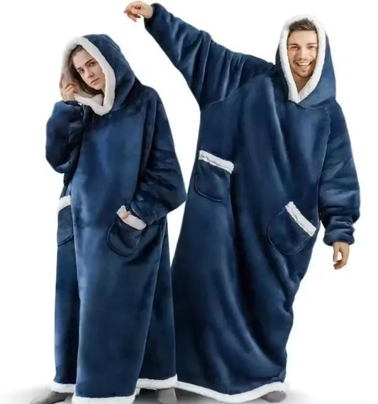 Cozy Oversized Flannel Hoodie Blanket