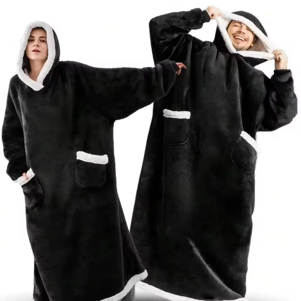 Cozy Oversized Flannel Hoodie Blanket