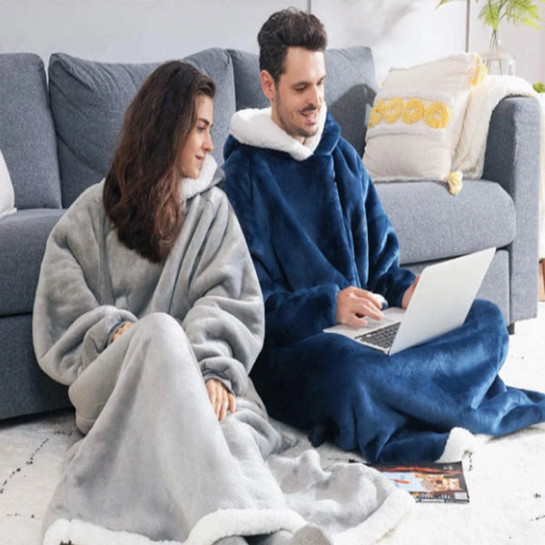 Cozy Oversized Flannel Hoodie Blanket