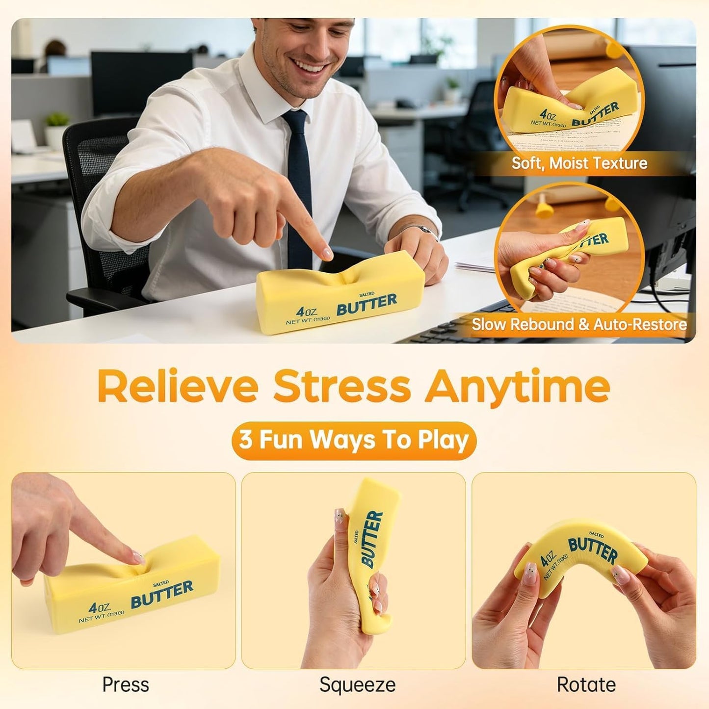 Stress Relief Squishy Butter Stick